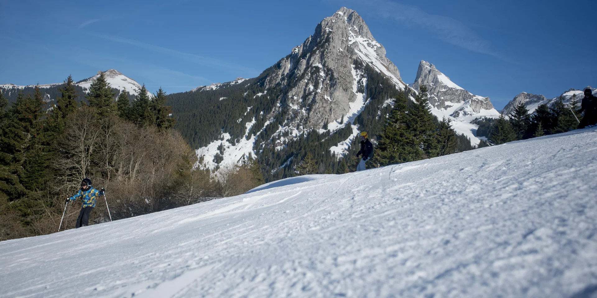 The Bernex ski area. Haute-Savoie, February 18, 2019.