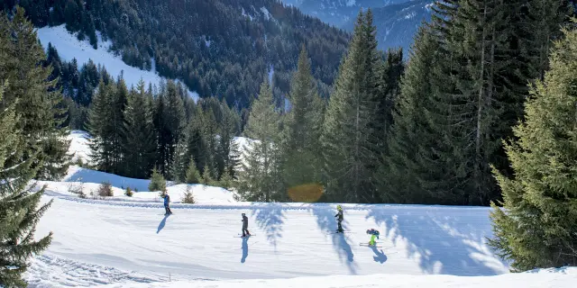 Chapelle d'Abondance : Le domaine skiable de La Braitaz. Haute-Savoie, 21 janvier 2020.
