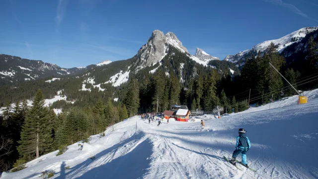 The Bernex ski area. Haute-Savoie, 18 February 2019.